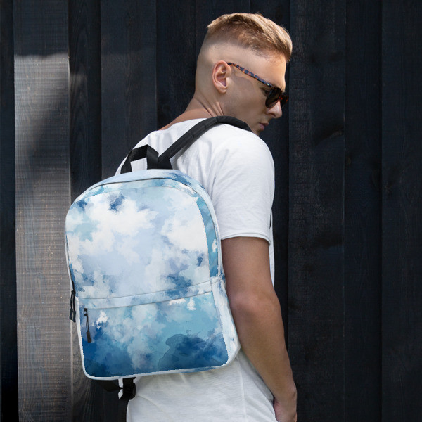 Backpack - Blue Watercolor Design
