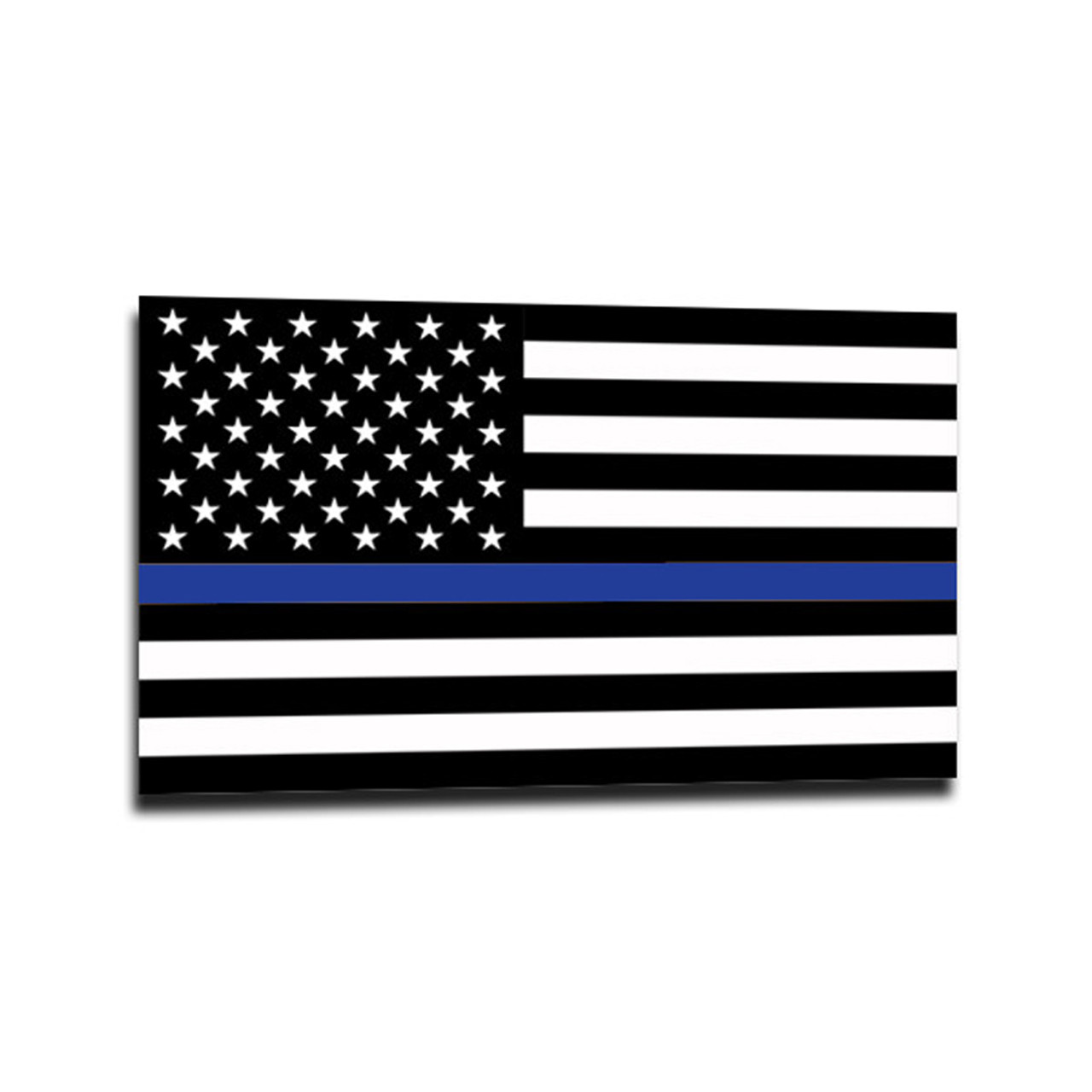 Thin Blue Line American Flag Sticker, 4x6.5 Inches - Atlantic