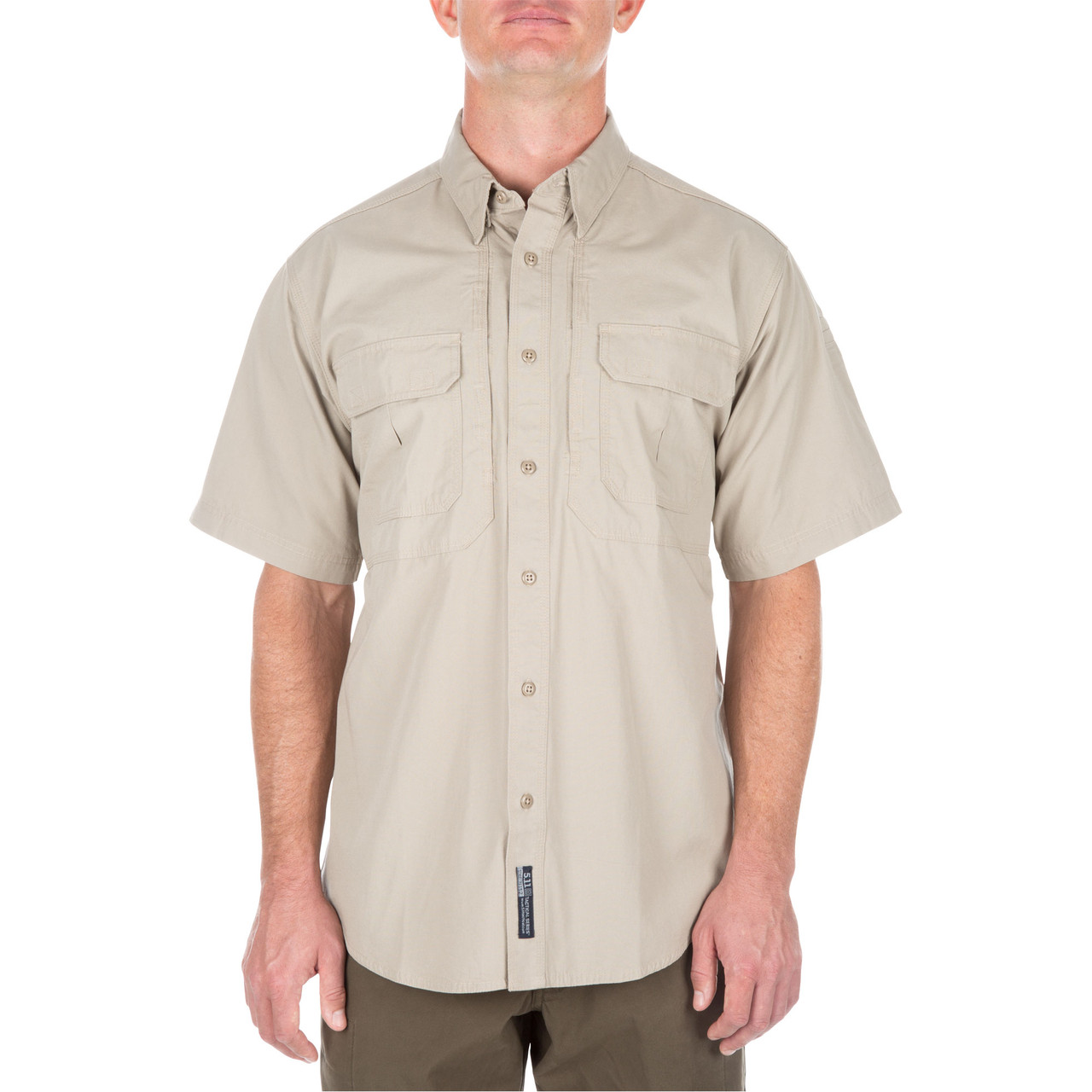 5.11 Tactical Shirts: Grey Short Sleeve Cotton Work Shirt 71152 029