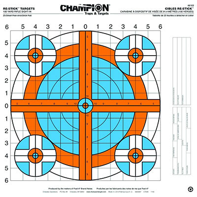 Champion Target ReStick RedfieldStyle Precision SightIn Target Atlantic Tactical Inc