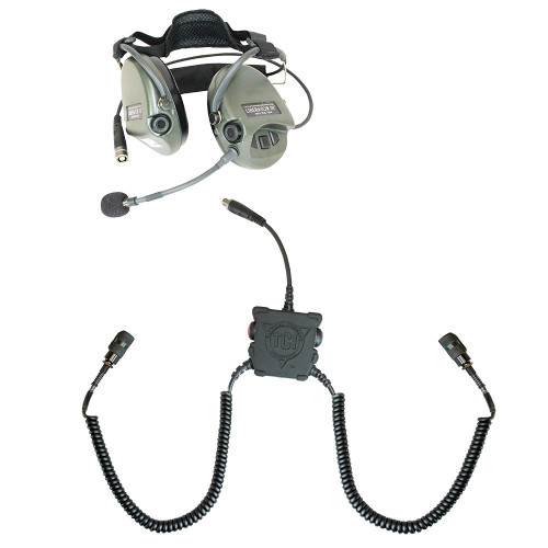 TCI Liberator III Lite Dual Comm Headset - (2) PRC Radio Cables/ Carry Case