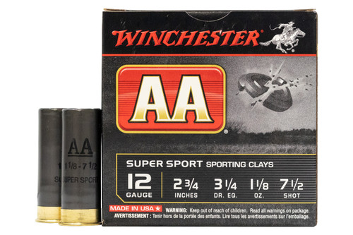 inchester AASC127 12 Gauge 2 3/4 in 1 1/8 oz 7 1/2 Shot AA Super Sport