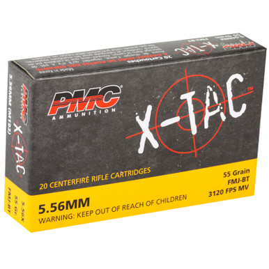 PMC 556X X-Tac 5.56x45mm NATO Ammo 55 Grain FMJ Ammo - Atlantic