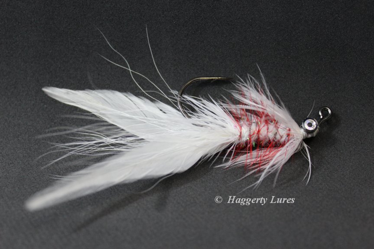 White / Red Lunker Hagg's Hellraiser Fly