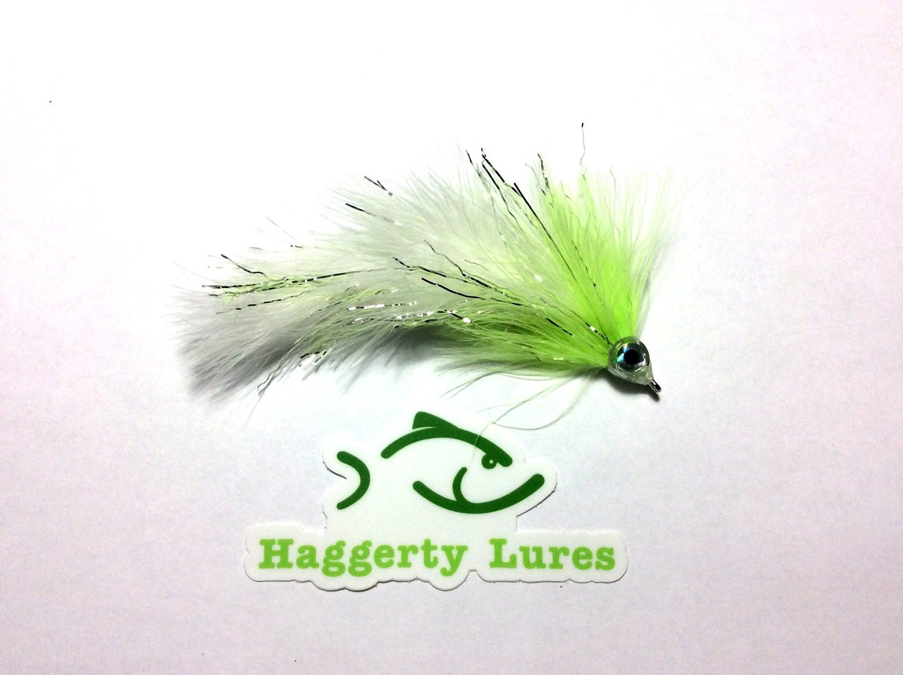 Marabou Game Changer - White & Chartreuse - Haggerty Lures