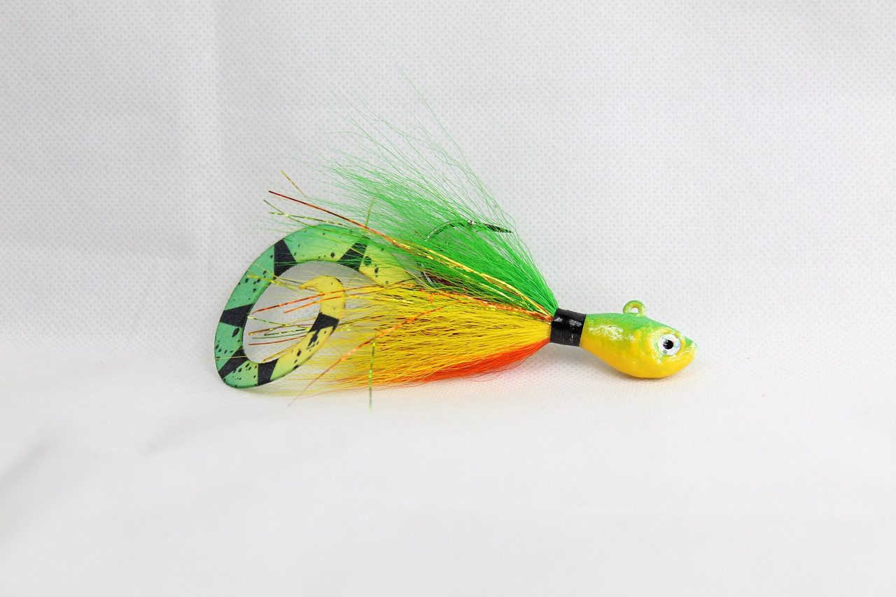 Peacock Bass Jigs - Curly Tail Twisted Joe - Bucktail Fishing