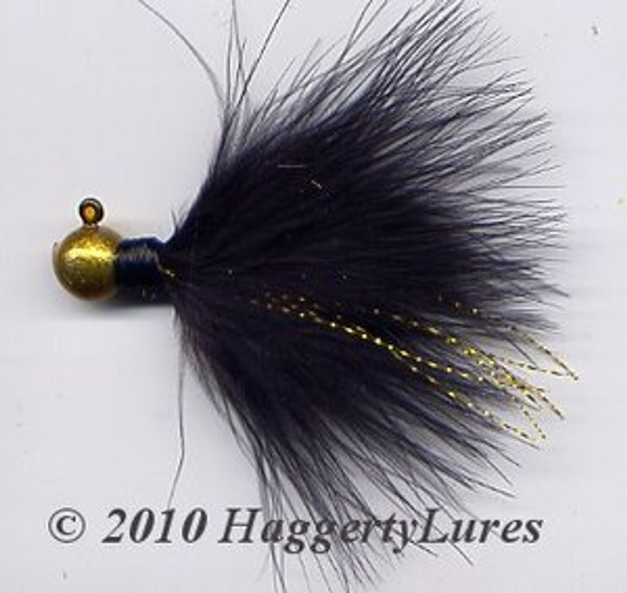 Marabou Jig - Black - Fishing Lure - UV COATED!