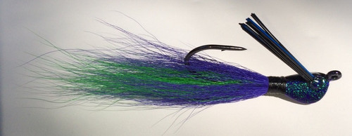 Junebug flippin jig. Bucktail hair jig.