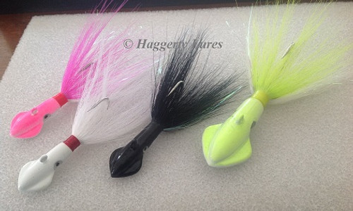 Chartreuse squid bucktail jig