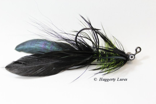 Black and Chartreuse Lunker Hellraiser Fly