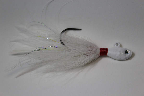 White Shorty Joe Jig with Silver Flash.