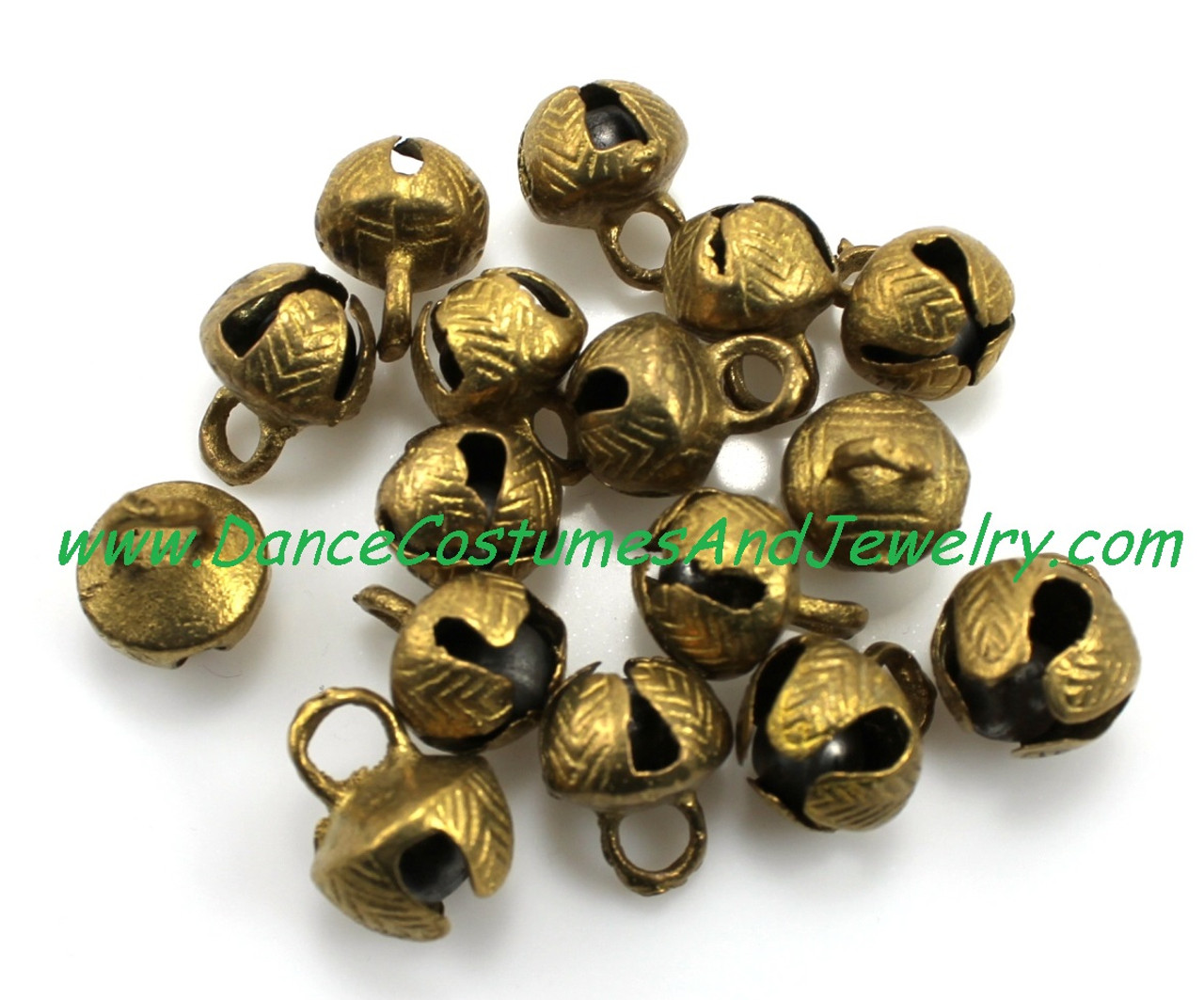 Velvette Pad Ghungroo Ankle Bell Leather Ankle Bell Leather Ghungroo Ghungroo) big bells tied with cotton cord indian classical dancers anklet musical instrument. brass bells loose 12mm diameter for making ankle bells