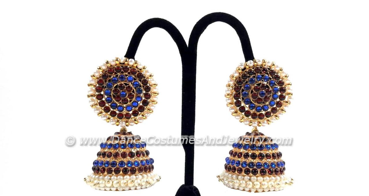 SOHI Women Royal Blue Meenakari Jhumkas | The Pen Centre