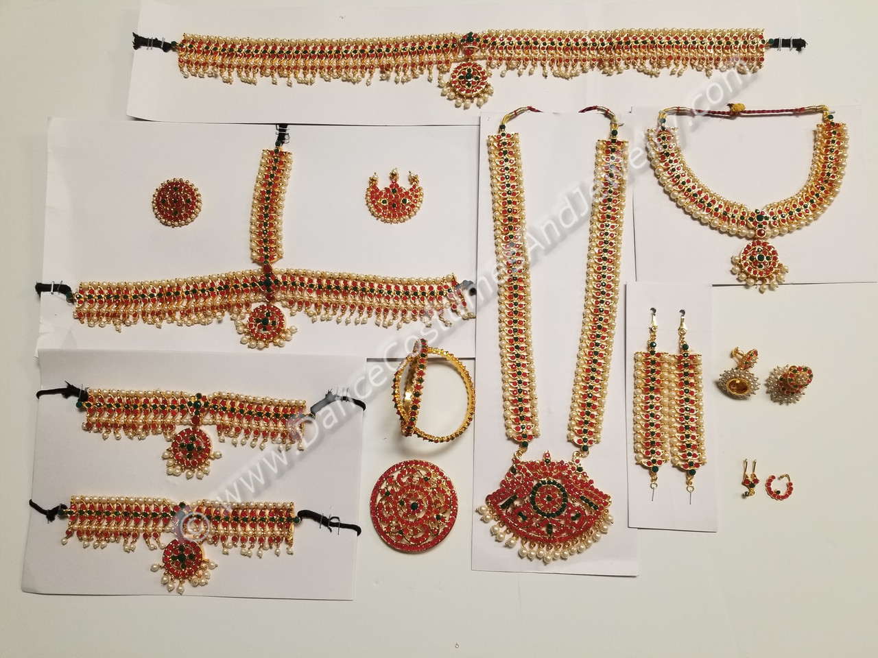 dance jewelry set, Bharatanatyam Temple Jewelry Dance Set