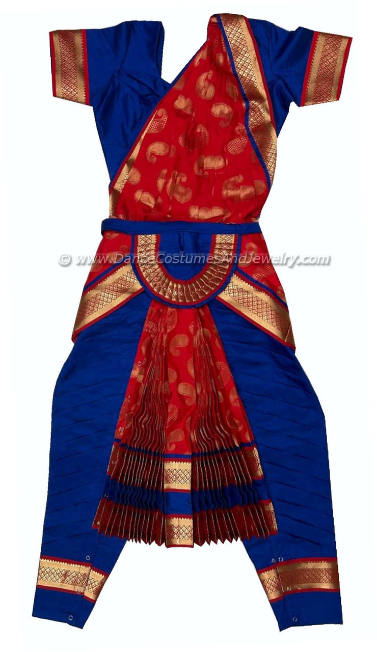bharatanatyam blue dress Royal Blue & Green Bharatnatyam Dance Dress