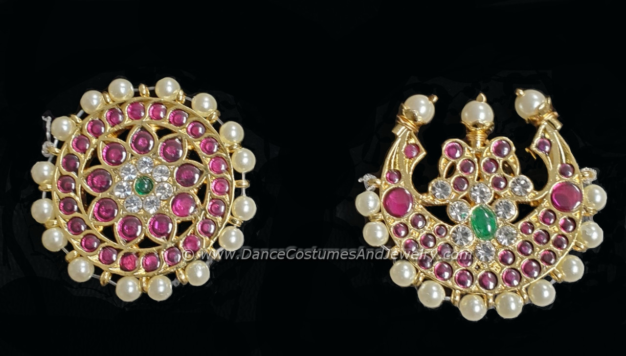 Temple jewelry, Real temple jewelry head set, Bharatanatyam dance