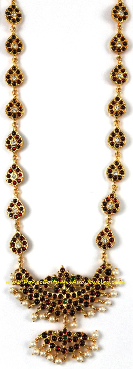 Long Chain Bharatanatyam dance tear drop design jewelry