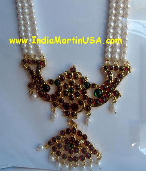 Long Chain Bharatanatyam dance Jewelry 3 Line