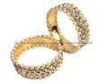 Wide Bangles with White Stones