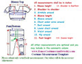 Dance costume measurement chart