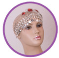 Crown head set with red stones for Belly dance M057