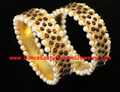 Wide Bangles Imitation Temple Jewelry