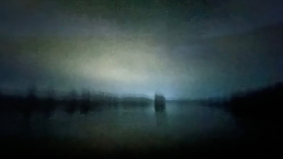 A friend in the distance, at twilight