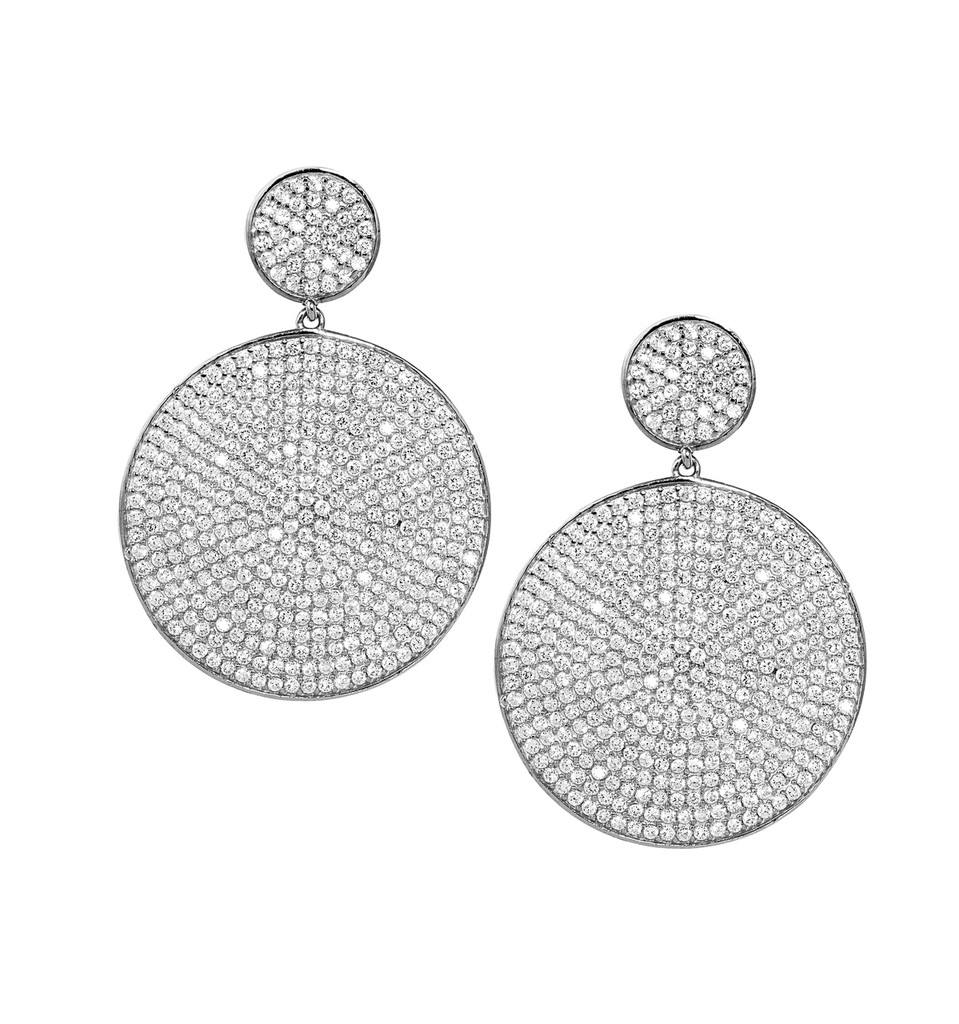 Micro Pave Disc Drop Earrings - LISA FREEDE JEWELRY
