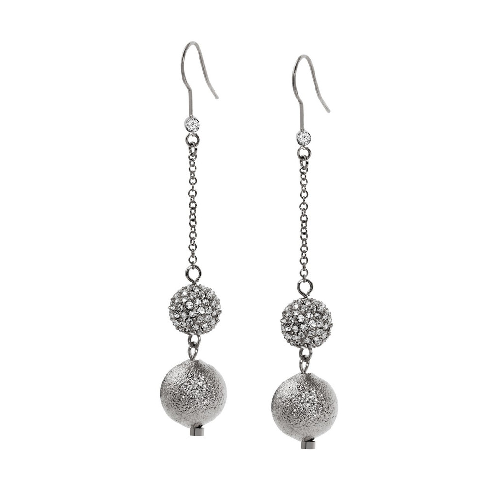 9ct Rose Gold Peach Crystal Ball Drop Earrings | Goldmark (AU)