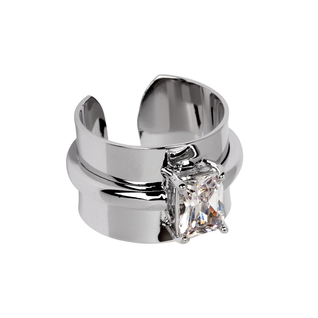 Adjustable Emerald Cut Cigar Band Ring - LISA FREEDE JEWELRY