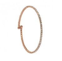 Rose Gold Plated 1 Line Crystal Wrap Bracelet