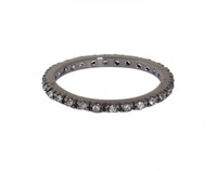 Gunmetal Plated/Clear Thin Laser Cut Eternity Band