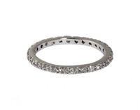 Rhodium Plated Thin Laser Cut Eternity Band