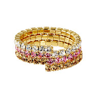 Yellow Gold Plated/Pink Gold Fade Triple Stretch Eternity Band