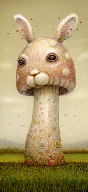 ★Original ART  ‘RABBIT' SAMHOU 3D Textured Wall Art, Vintage 16L