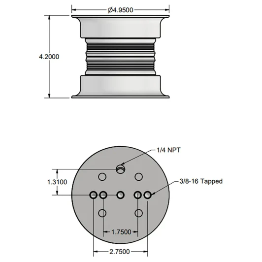 UNIVERSAL AIR - 5.25 Air House U9000 Air Bag With Beadplates - 02-U9000