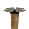 6" x 6" x 2" shrink wrap pole support cap installed on top of a wood support pole