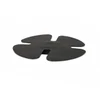 Low-angle view of 6" x 6" x 2" shrink wrap pole support cap showing flat support surface