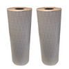 Two 72" x 600' poly-coated fiberglass scrim reinforced kraft paper rolls on white background