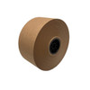 Angled view of 5" x 1000' Kraft linerboard roll showing tightly wound paper and black core