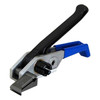 Manual feedwheel steel strapping tensioner for round and irregular packages