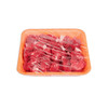Clear polyolefin shrink film wrapped around a tray of fresh red meat