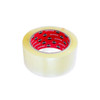 2 inch x 110 yard 1.6 mil clear acrylic carton sealing tape roll shown from a top view on a white background