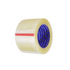 3 inch x 110 yard 2.0 mil clear acrylic carton sealing tape roll displayed from an angled right view with Industrial Plus core