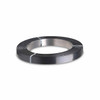 Cold rolled steel strapping coil lying flat on white background