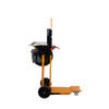 Side view of 932+ gas bottle trolley with hose reel, work shelf and storage pouch