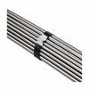 High tensile ribbon wound steel strapping securing a bundle of metal rods with a metal seal