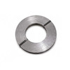 Top view of zinc coated high tensile steel strapping coil with retaining bands