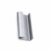 Single 1-1/4" x 2-1/8" semi-open steel strapping seal standing upright