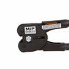 Close-up of MIP-1152 HD steel strapping sealer showing the double notch down-cut sealing mechanism, adjustment bolt, black steel housing, and MIP branding